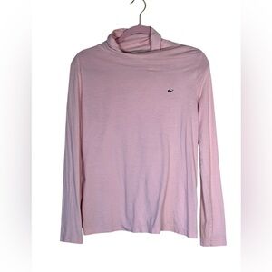 Vineyard Vines Pink Turtleneck Blouse Womens M Barbie Casual Golf Athleisure